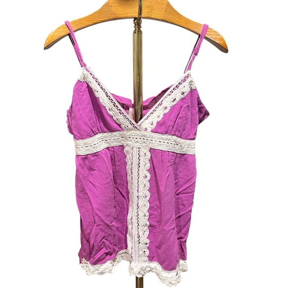 Xhilaration Tops - XHILARATION ~ Pink White Babydoll Y2K Strappy Tank Top 90s